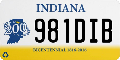 IN license plate 981DIB