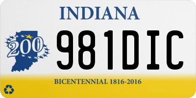 IN license plate 981DIC