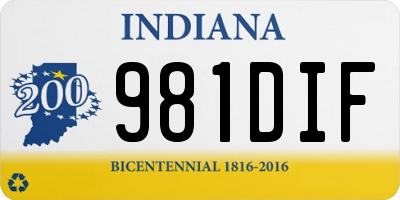 IN license plate 981DIF