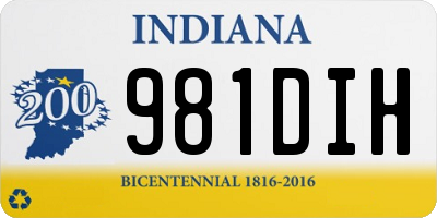 IN license plate 981DIH