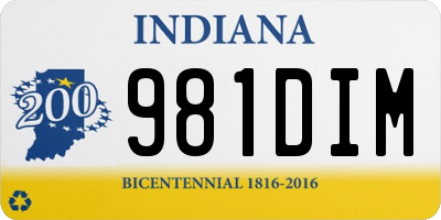 IN license plate 981DIM