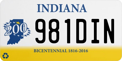 IN license plate 981DIN