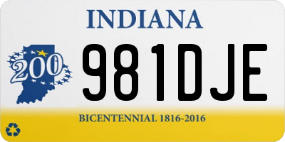 IN license plate 981DJE