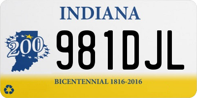 IN license plate 981DJL