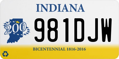 IN license plate 981DJW