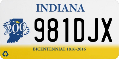 IN license plate 981DJX