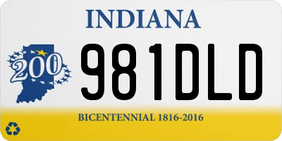 IN license plate 981DLD