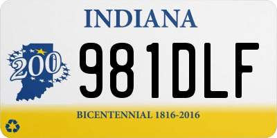 IN license plate 981DLF