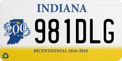 IN license plate 981DLG