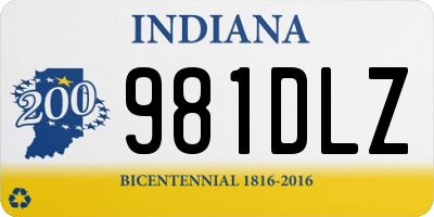 IN license plate 981DLZ