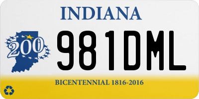 IN license plate 981DML