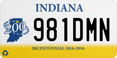 IN license plate 981DMN