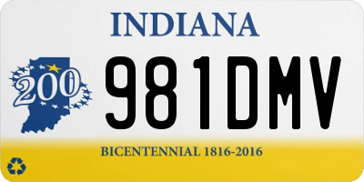 IN license plate 981DMV
