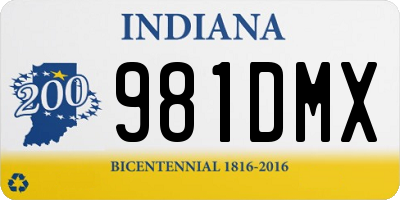 IN license plate 981DMX