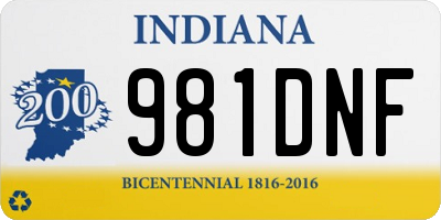 IN license plate 981DNF