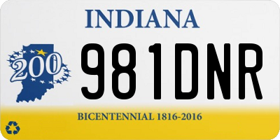 IN license plate 981DNR
