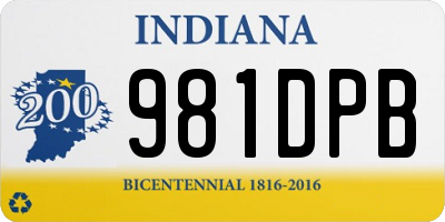 IN license plate 981DPB