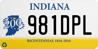 IN license plate 981DPL
