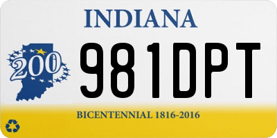 IN license plate 981DPT
