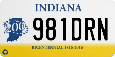 IN license plate 981DRN