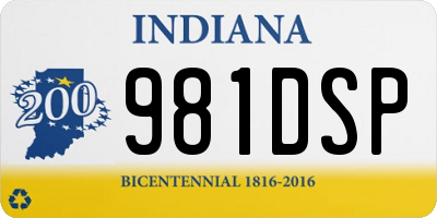 IN license plate 981DSP