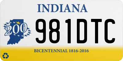 IN license plate 981DTC