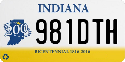 IN license plate 981DTH