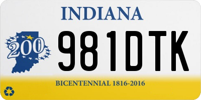 IN license plate 981DTK