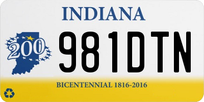 IN license plate 981DTN