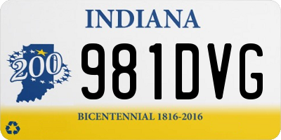 IN license plate 981DVG