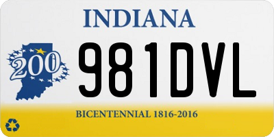 IN license plate 981DVL