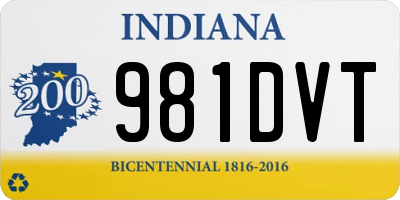 IN license plate 981DVT