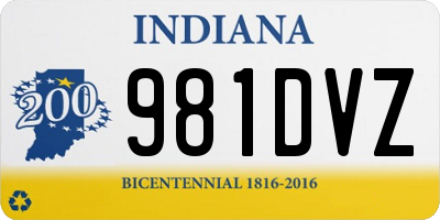 IN license plate 981DVZ