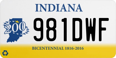 IN license plate 981DWF