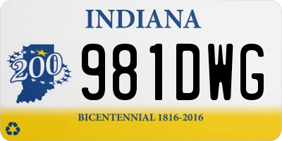 IN license plate 981DWG