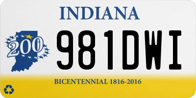 IN license plate 981DWI