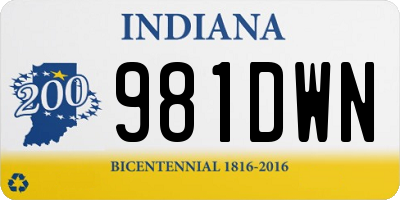 IN license plate 981DWN