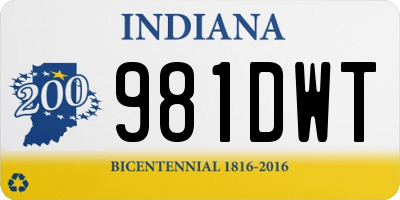 IN license plate 981DWT