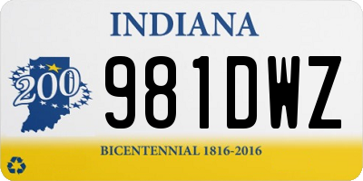 IN license plate 981DWZ