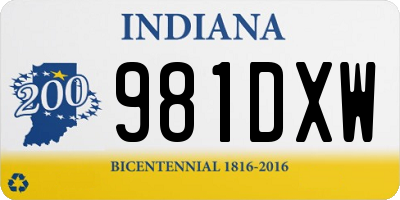 IN license plate 981DXW