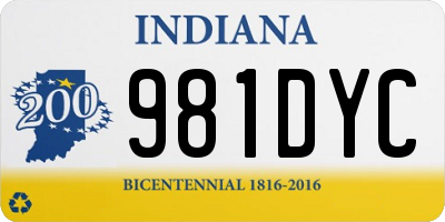 IN license plate 981DYC