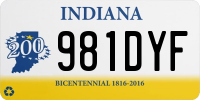 IN license plate 981DYF