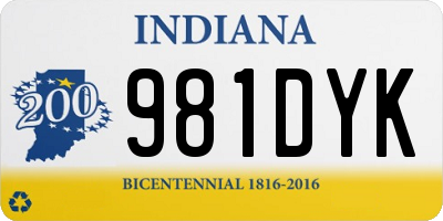 IN license plate 981DYK