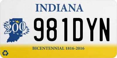 IN license plate 981DYN