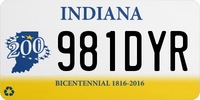 IN license plate 981DYR