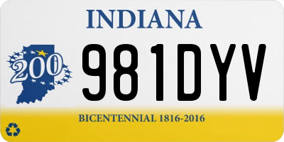 IN license plate 981DYV