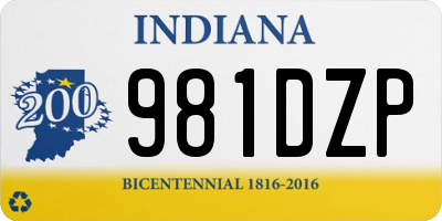 IN license plate 981DZP