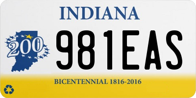 IN license plate 981EAS