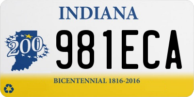 IN license plate 981ECA