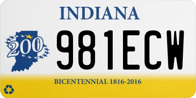 IN license plate 981ECW